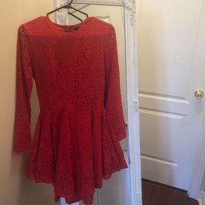 Asymmetrical dress, dress, lace dress